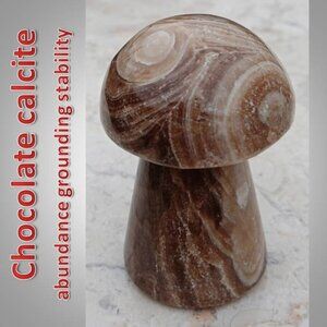 chocolate calcite mushroom crystal rock stone 02 ABUNDANCE grounding